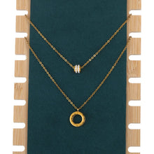 Load image into Gallery viewer, Roman Numeral Crystal Layered Necklace