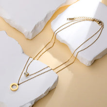 Load image into Gallery viewer, Roman Numeral Crystal Layered Necklace