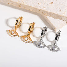 Load image into Gallery viewer, Evil Eye Drop Earrings