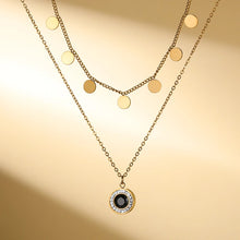 Load image into Gallery viewer, Disc Chain Pendant Layered Necklace
