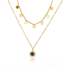 Load image into Gallery viewer, Disc Chain Pendant Layered Necklace