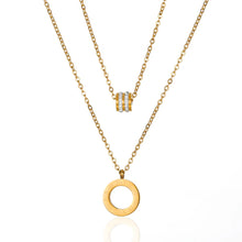 Load image into Gallery viewer, Roman Numeral Crystal Layered Necklace