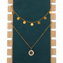 Load image into Gallery viewer, Disc Chain Pendant Layered Necklace
