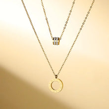 Load image into Gallery viewer, Roman Numeral Crystal Layered Necklace