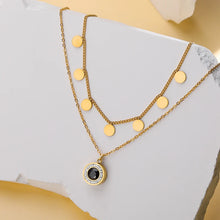 Load image into Gallery viewer, Disc Chain Pendant Layered Necklace