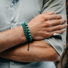Load image into Gallery viewer, Bracelet - MALACHITE Beaded Bracelet | Green Gemstones | 10mm Beads