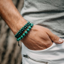Load image into Gallery viewer, Bracelet - MALACHITE Beaded Bracelet | Green Gemstones | Double 6mm Beads