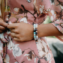 Load image into Gallery viewer, Bracelet - Women's Beaded Bracelet | Howlite, Aquamarine, Amethyst Gemstones