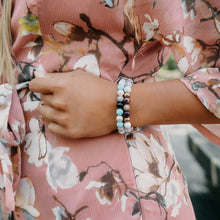 Load image into Gallery viewer, Bracelet - Women's Beaded Bracelet | Howlite, Aquamarine, Amethyst Gemstones