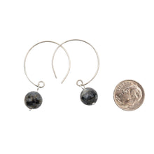 Load image into Gallery viewer, Black Moonstone Hoops - LeyeF Co. Global Jewelry & Accessories