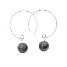 Load image into Gallery viewer, Black Moonstone Hoops - LeyeF Co. Global Jewelry & Accessories