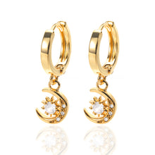 Load image into Gallery viewer, Crescent Drop Earrings Gold