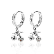 Load image into Gallery viewer, Cherry Drop Earrings Silver