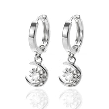Load image into Gallery viewer, Crescent Drop Earrings Silver
