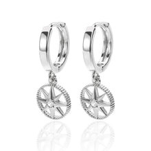 Load image into Gallery viewer, Octa-Star Drop Earrings Silver