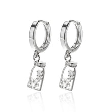 Load image into Gallery viewer, Flower Drop Earrings Silver