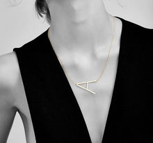 Load image into Gallery viewer, slanted initial necklace