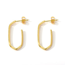 Load image into Gallery viewer, Minimalist Oval Open Hoop Earrings Gold