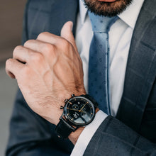 Load image into Gallery viewer, Men's Watch | Black Leather Strap | Black Watch Face - LeyeF Co. Global Jewelry & Accessories