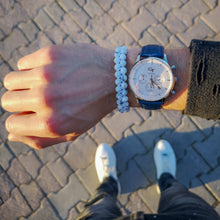 Load image into Gallery viewer, Men's Watch | Blue Leather Strap | White Watch Face - LeyeF Co. Global Jewelry & Accessories