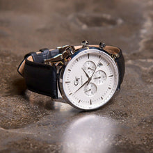 Load image into Gallery viewer, Men's Watch | Black Leather Strap | White Watch Face - LeyeF Co. Global Jewelry & Accessories