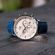 Load image into Gallery viewer, Men's Watch | Blue Leather Strap | White Watch Face - LeyeF Co. Global Jewelry & Accessories