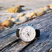 Load image into Gallery viewer, Men's Watch | Black Leather Strap | White Watch Face - LeyeF Co. Global Jewelry & Accessories