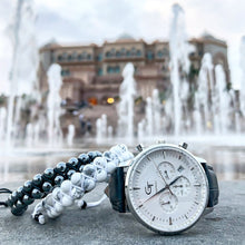 Load image into Gallery viewer, Men's Watch | Black Leather Strap | White Watch Face - LeyeF Co. Global Jewelry & Accessories