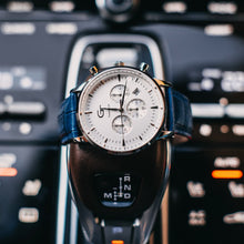 Load image into Gallery viewer, Men's Watch | Blue Leather Strap | White Watch Face - LeyeF Co. Global Jewelry & Accessories