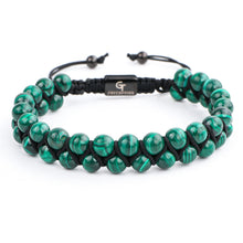 Load image into Gallery viewer, Bracelet - MALACHITE Beaded Bracelet | Green Gemstones | Double 6mm Beads