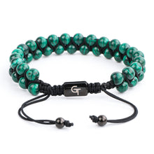 Load image into Gallery viewer, Bracelet - MALACHITE Beaded Bracelet | Green Gemstones | Double 6mm Beads