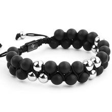 Load image into Gallery viewer, Bracelet - MATTE ONYX Beaded Bracelet | Black Gemstones | Double 8mm Beads