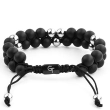 Load image into Gallery viewer, Bracelet - MATTE ONYX Beaded Bracelet | Black Gemstones | Double 8mm Beads