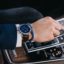 Load image into Gallery viewer, Men's Watch | Brown Leather Strap | Blue Watch Face - LeyeF Co. Global Jewelry & Accessories