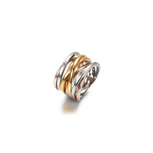 Load image into Gallery viewer, Tricolor Intertwined Statement Ring 10