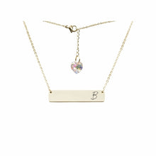 Load image into Gallery viewer, Initial Bar Swarovski Necklace Gold / B