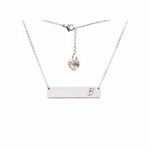 Load image into Gallery viewer, Initial Bar Swarovski Necklace Silver / B