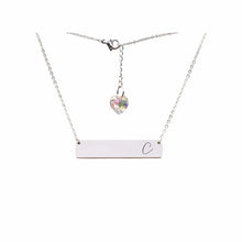Load image into Gallery viewer, Initial Bar Swarovski Necklace Silver / C