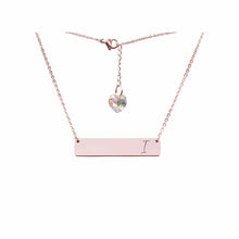 Load image into Gallery viewer, Initial Bar Swarovski Necklace Rose Gold / I