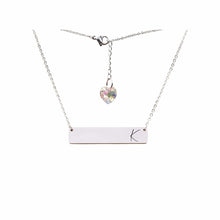 Load image into Gallery viewer, Initial Bar Swarovski Necklace Silver / K