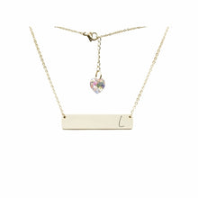 Load image into Gallery viewer, Initial Bar Swarovski Necklace Gold / L