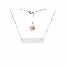 Load image into Gallery viewer, Initial Bar Swarovski Necklace Silver / L
