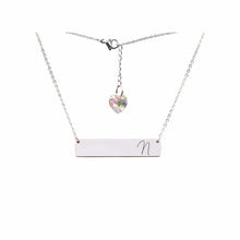 Load image into Gallery viewer, Initial Bar Swarovski Necklace Silver / N
