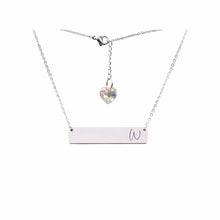 Load image into Gallery viewer, Initial Bar Swarovski Necklace Silver / W