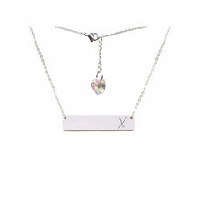 Load image into Gallery viewer, Initial Bar Swarovski Necklace Silver / X