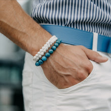 Load image into Gallery viewer, Bracelet - BLUE APATITE Beaded Bracelet | Turquoise Gemstones | 10mm Beads