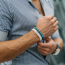 Load image into Gallery viewer, Bracelet - BLUE APATITE Beaded Bracelet | Turquoise Gemstones | 10mm Beads
