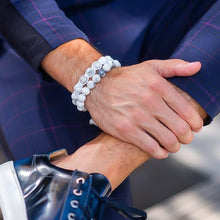 Load image into Gallery viewer, Bracelet - HOWLITE Beaded Bracelet | White Gemstones | 10mm Beads