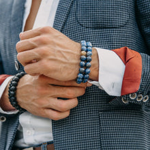 Load image into Gallery viewer, Bracelet - LAPIS LAZULI Beaded Bracelet | Single Gold Plated Steel Bead