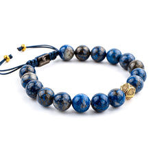 Load image into Gallery viewer, Bracelet - LAPIS LAZULI Beaded Bracelet | Single Gold Plated Steel Bead